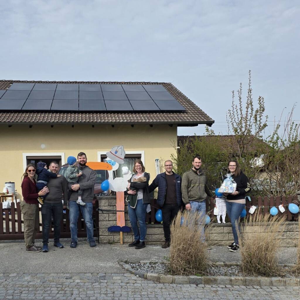 Storch aufstellen bei unserem Kameraden Martin
