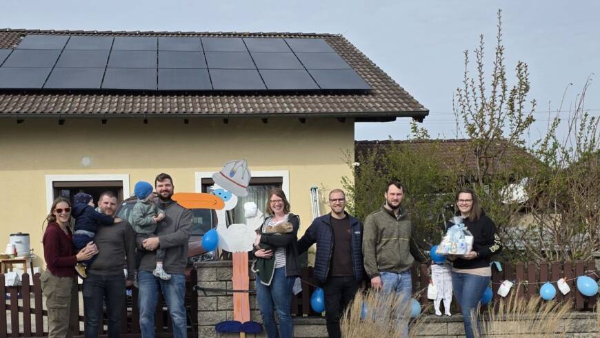 Storch aufstellen bei unserem Kameraden Martin